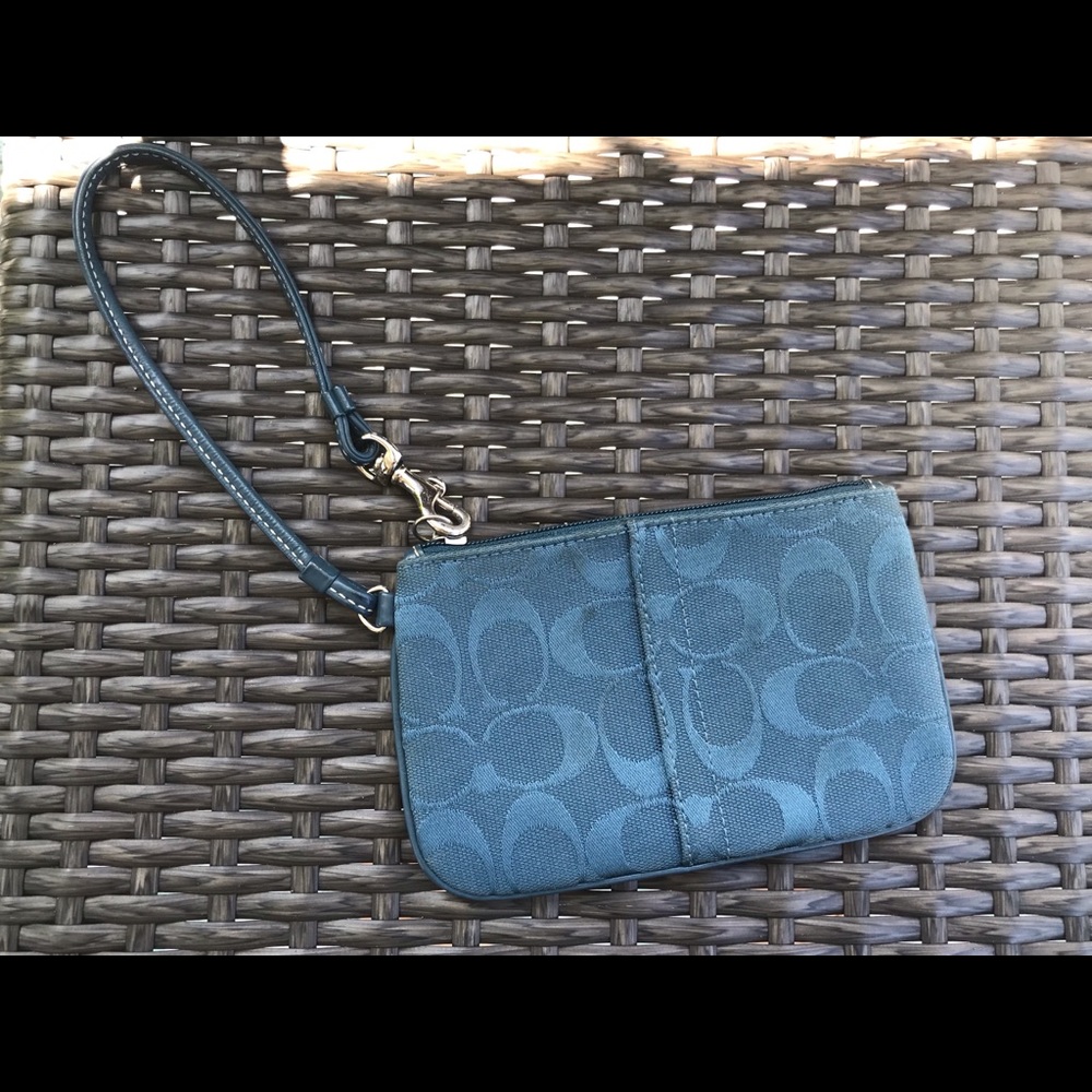 Coach Blue Wristlet